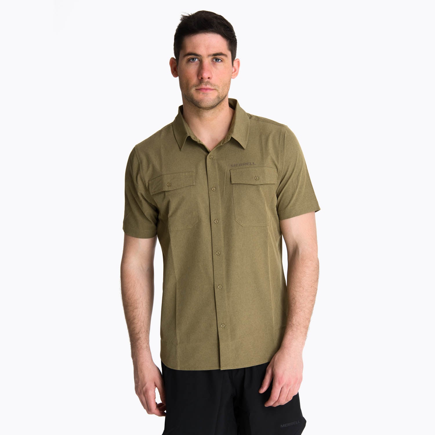 MERRELL CAMISA MANGA CORTA HOMBRE AKAROA VERDE MUSGO  MERRELL