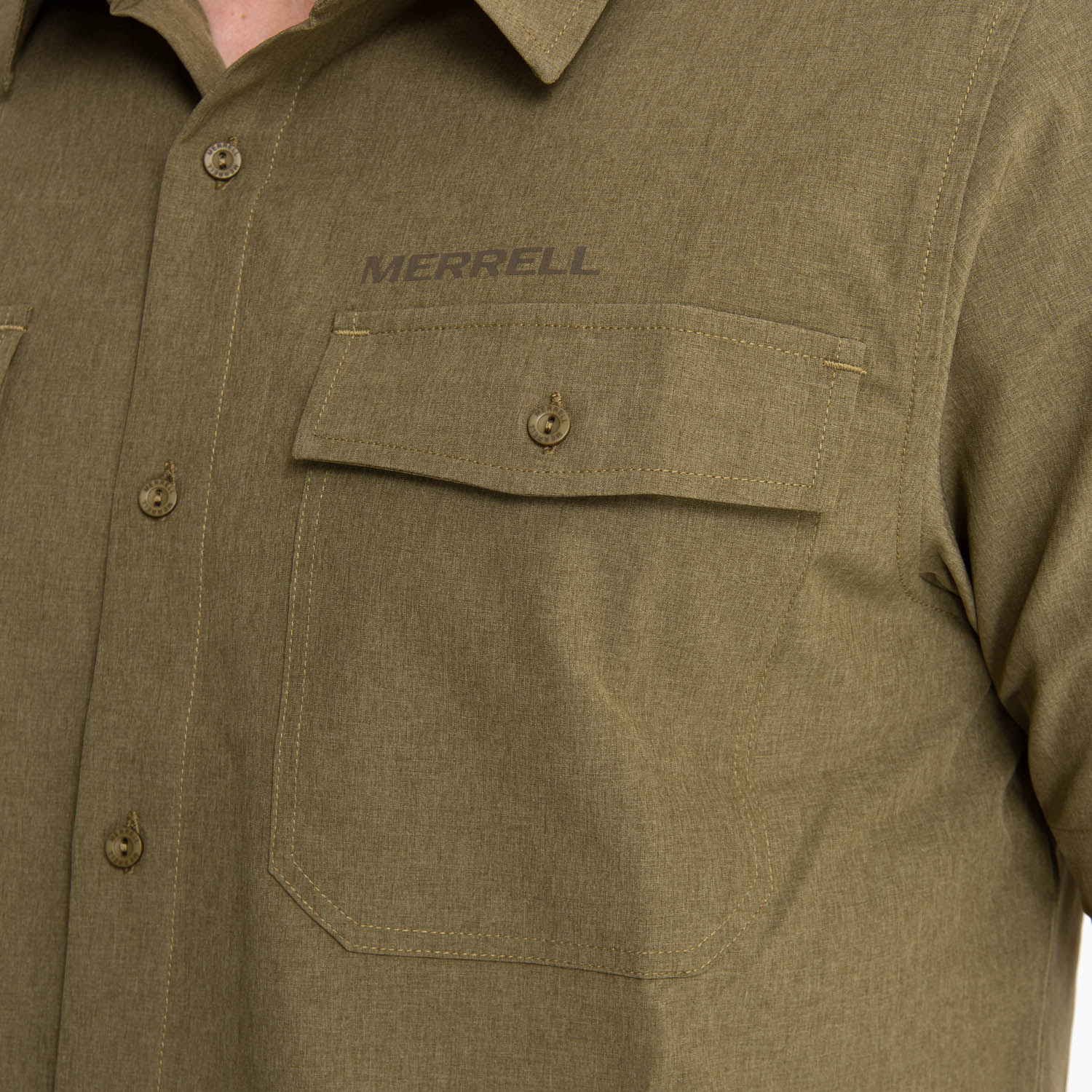 CAMISA MANGA CORTA HOMBRE AKAROA VERDE MUSGO MERRELL - 5