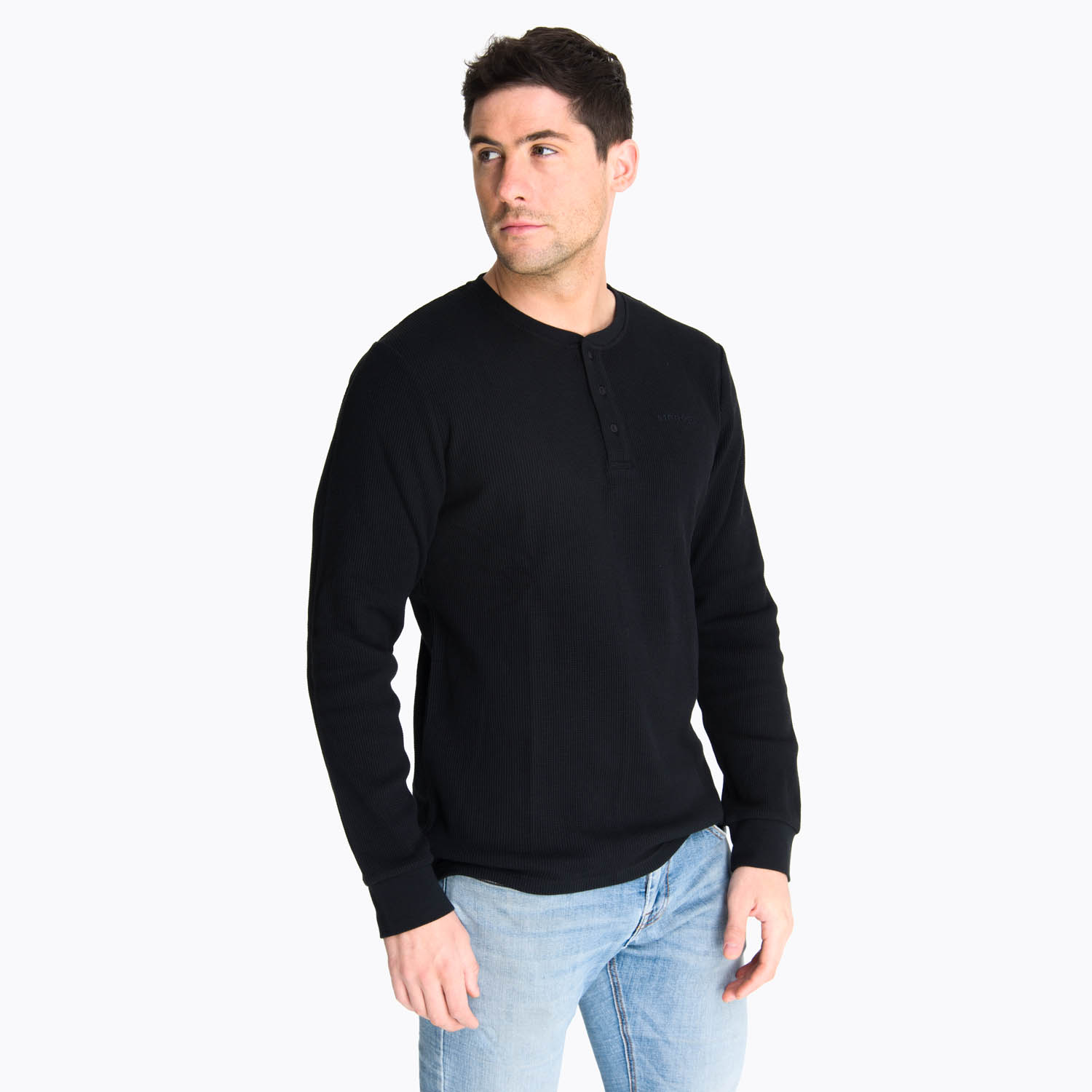POLERA MANGA LARGA HOMBRE WAFFLE NEGRO  MERRELL - 2