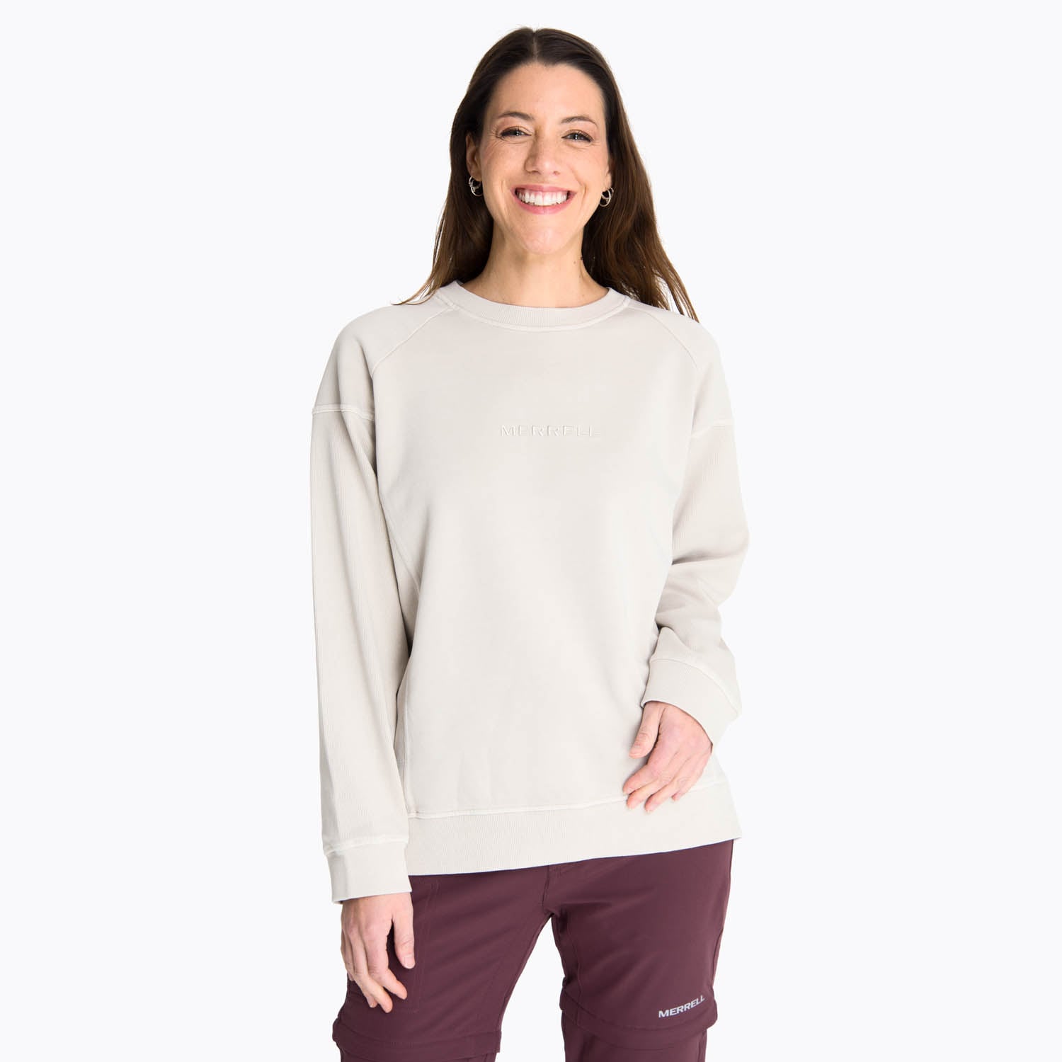 POLERON MUJER CREWNECK POKIHA CREMA MERRELL - 1
