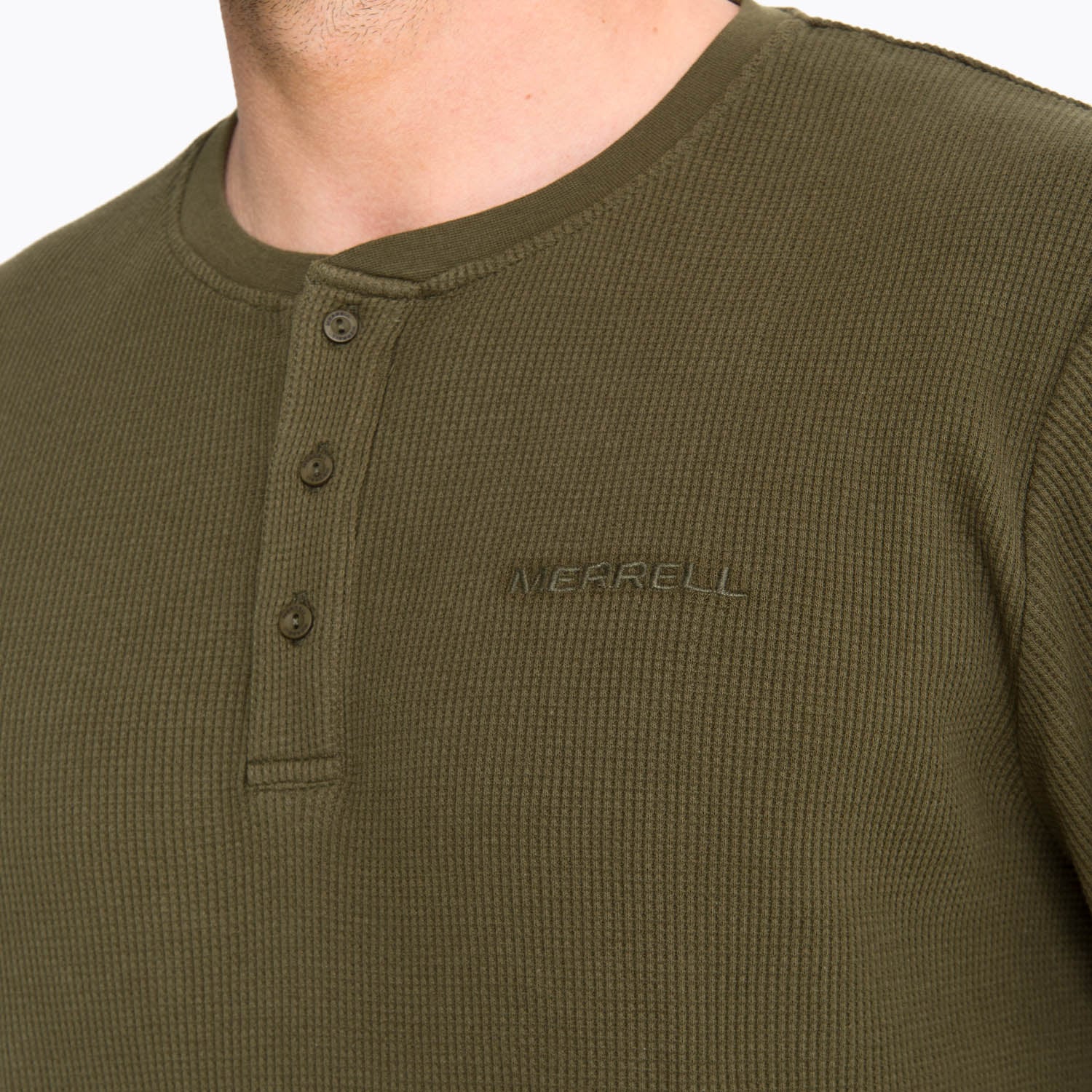 POLERA MANGA LARGA HOMBRE WAFFLE VERDE MERRELL - 5
