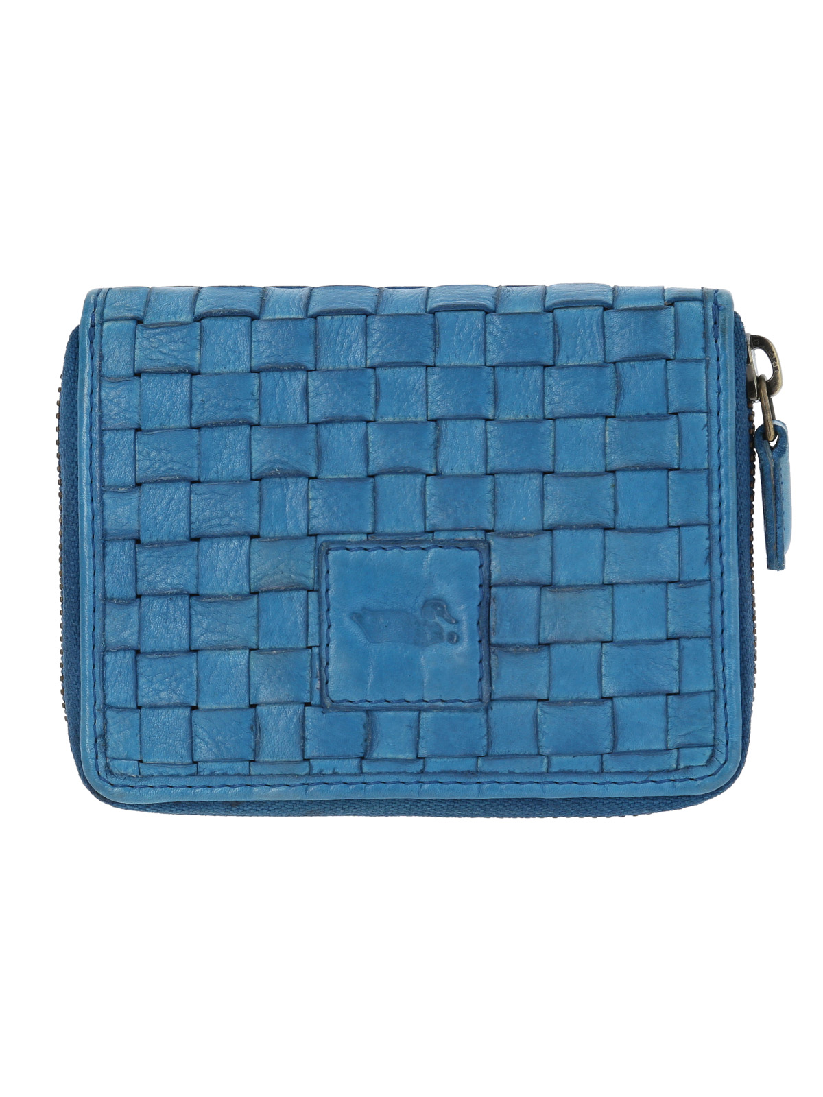 BILLETERA CUERO MUJER WS BRAID MINI ZIP AZUL ROCKFORD - 1
