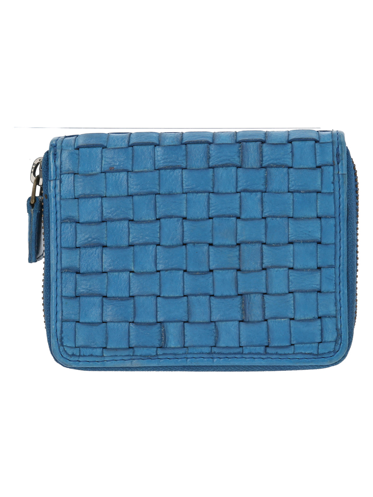 BILLETERA CUERO MUJER WS BRAID MINI ZIP AZUL ROCKFORD - 2