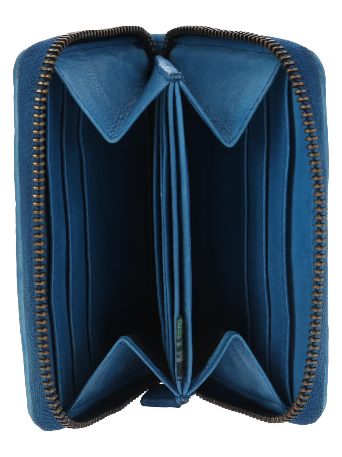 BILLETERA CUERO MUJER WS BRAID MINI ZIP AZUL ROCKFORD - 3