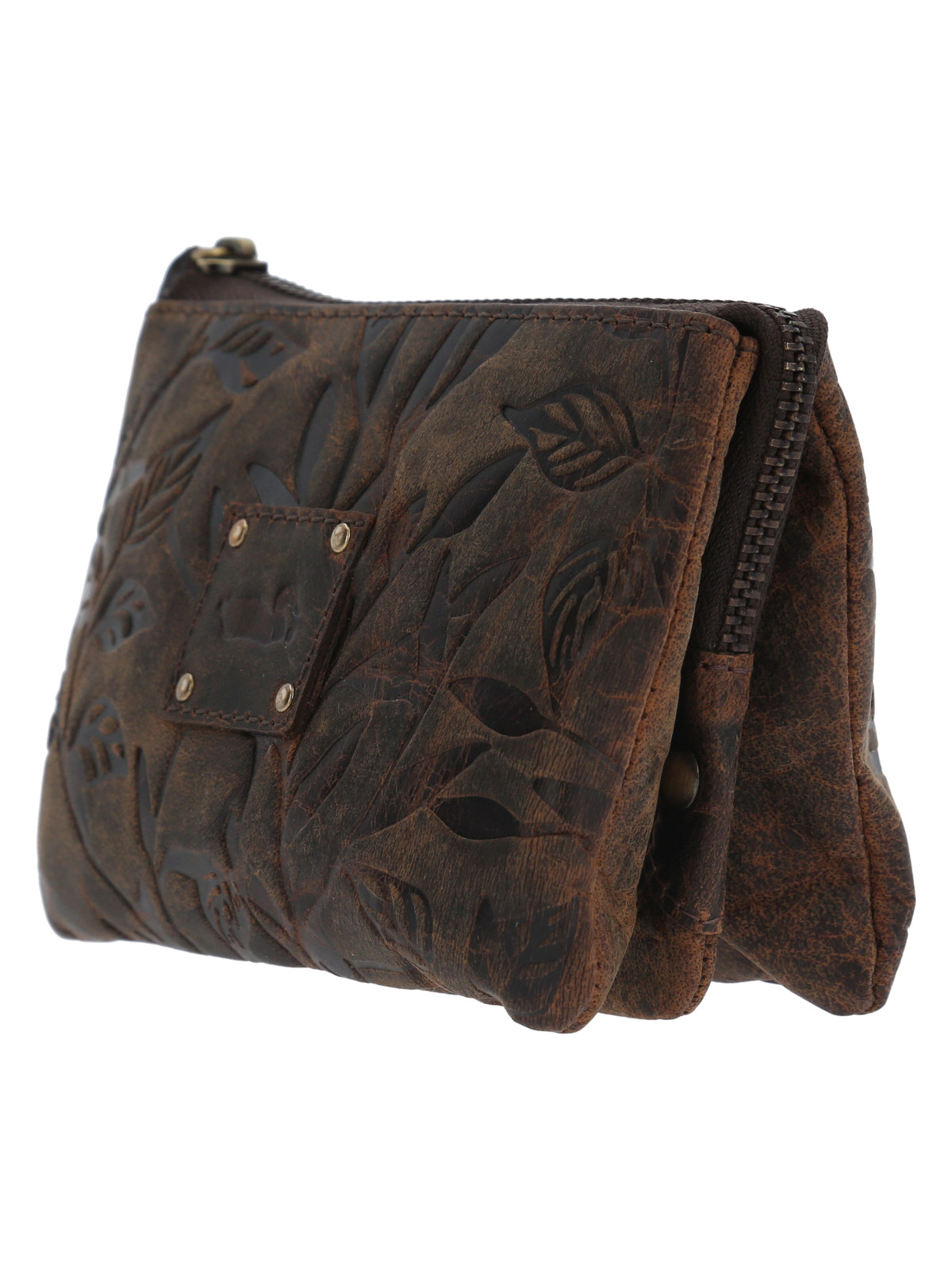 BILLETERA CUERO MUJER HU LEAVES POUCH CAFE  ROCKFORD - 2
