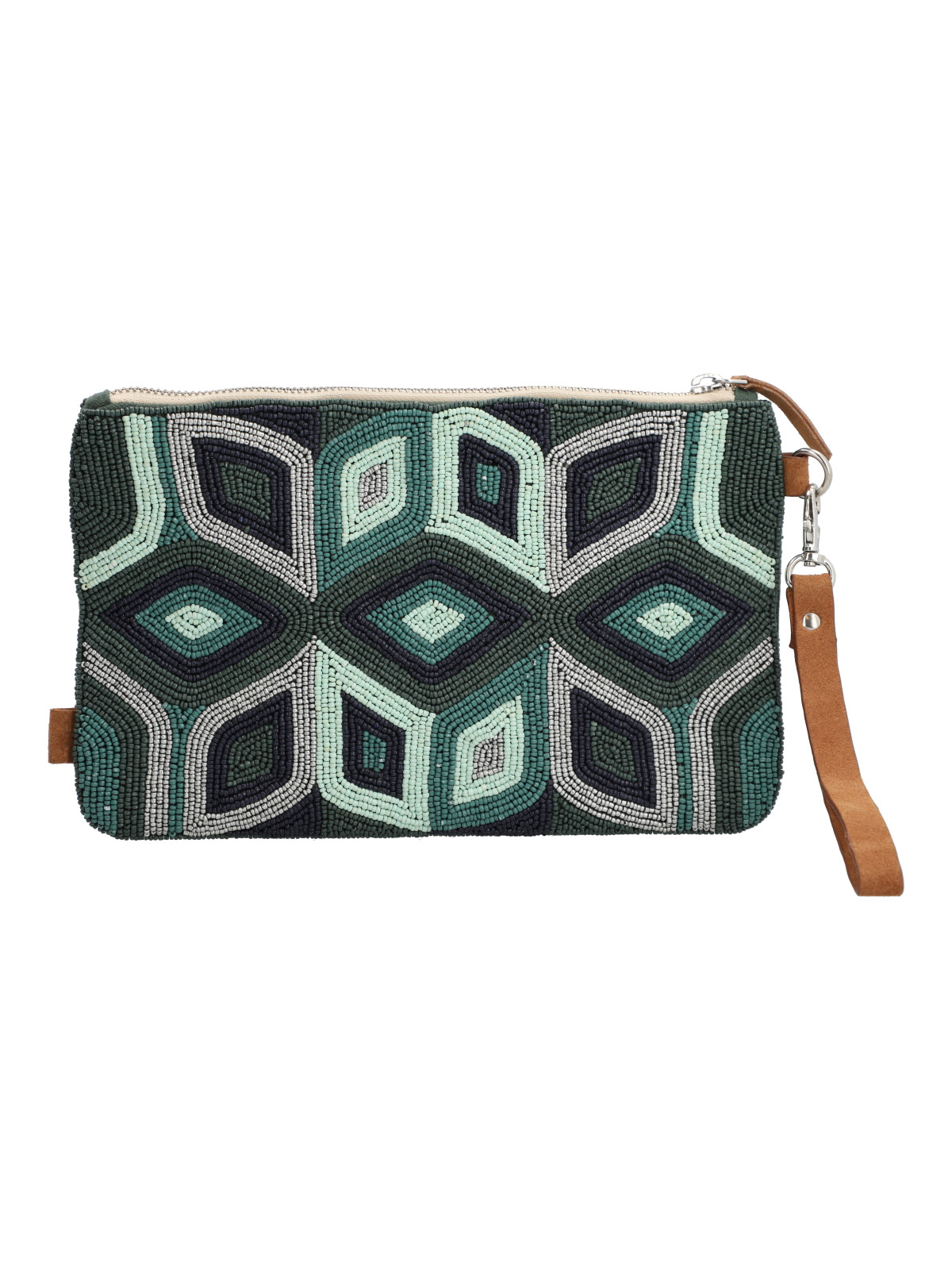 CARTERA ALGODON ORG MUJER BEADED ZIP BAG AZUL ROCKFORD - 2