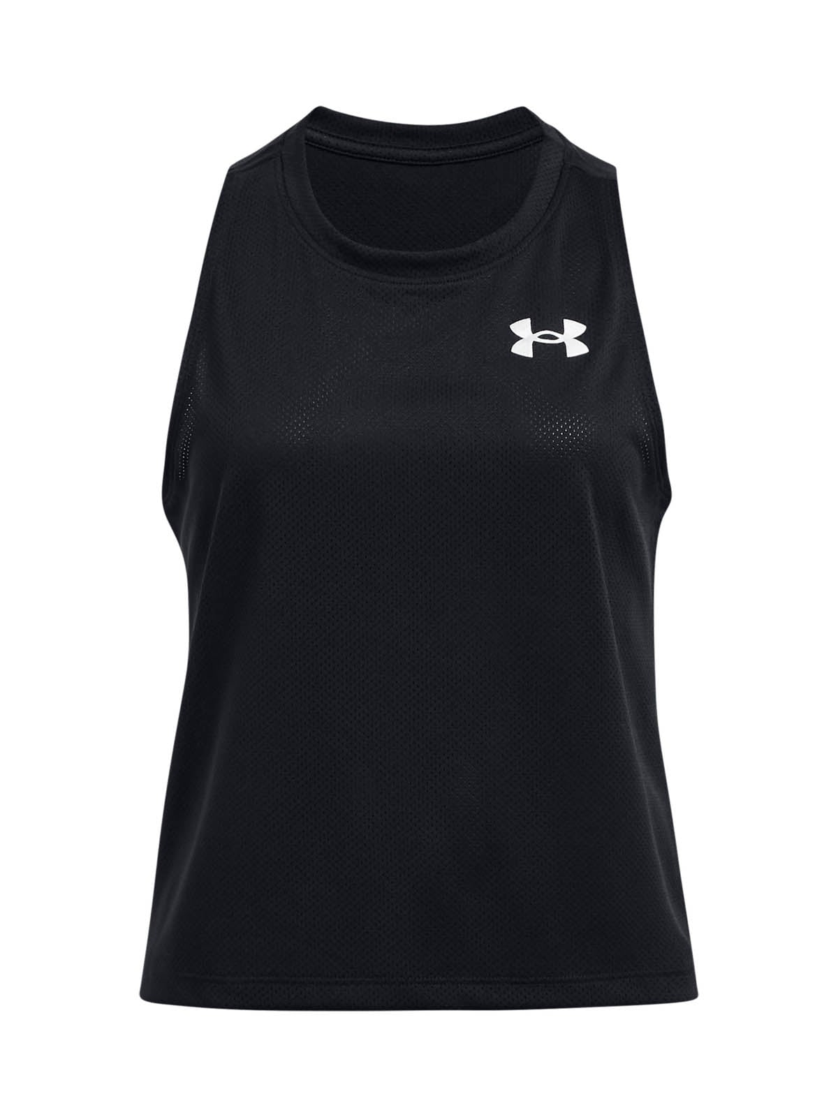 POLERA SIN MANGASS DE ENTENAMIENTO  NIÑA TECH MESH NEGRO UA - 1