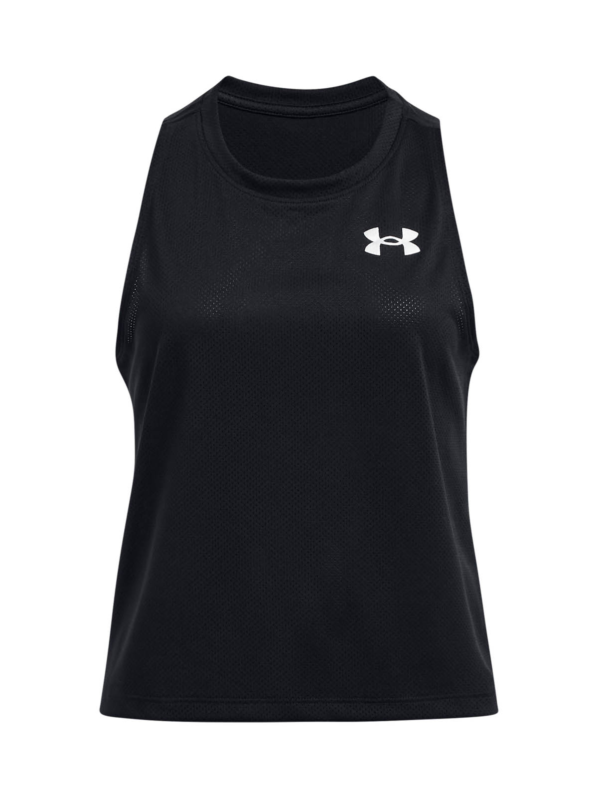 POLERA SIN MANGASS DE ENTENAMIENTO  NIÑA TECH MESH NEGRO UA - 1
