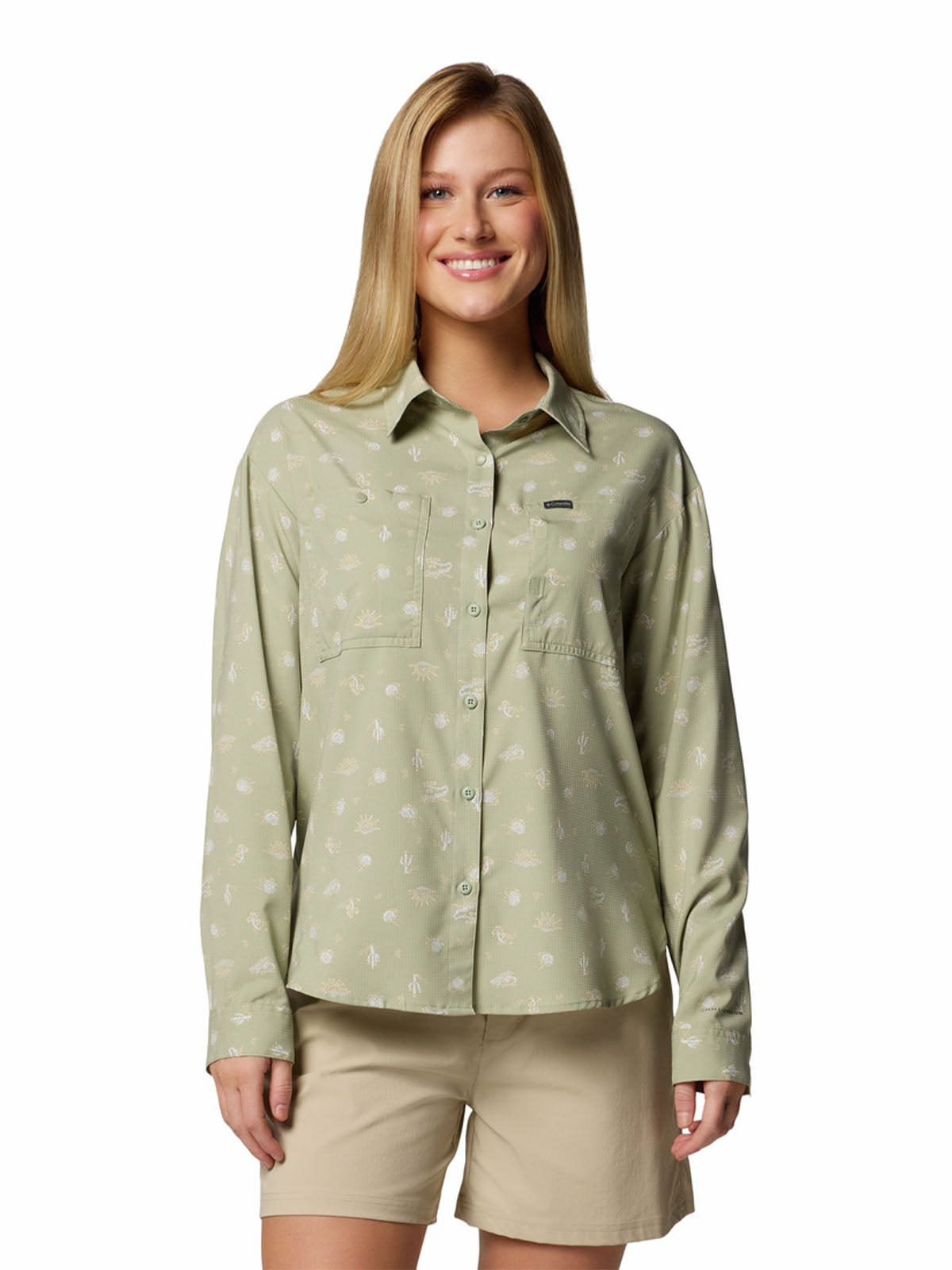 COLUMBIA CAMISA M/L MUJER SILVER RIDGE PATTERN BEIGE COLUMBIA