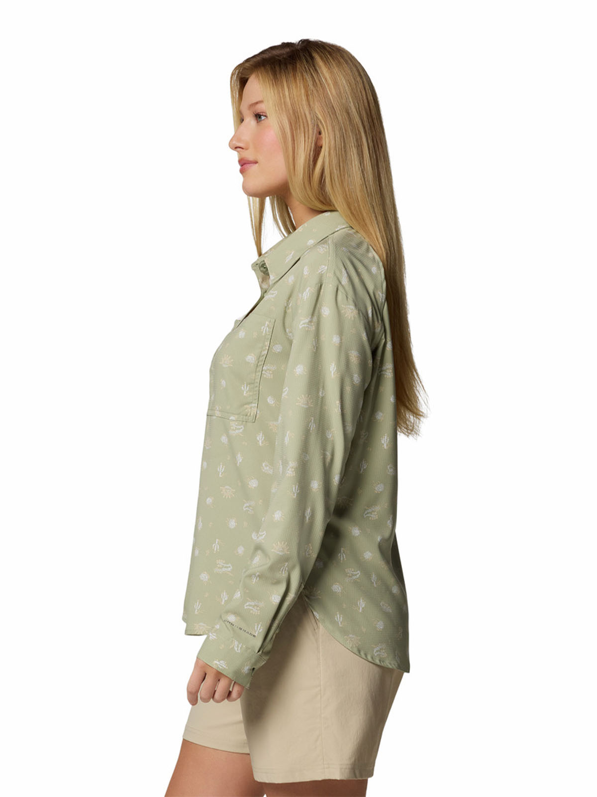 CAMISA M/L MUJER SILVER RIDGE PATTERN BEIGE COLUMBIA - 2