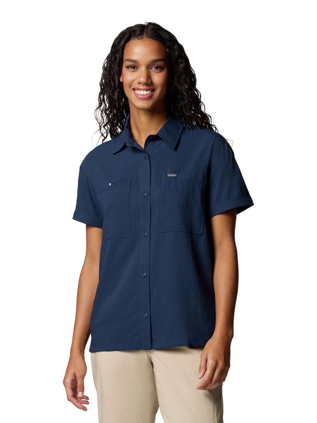 CAMISA M/C MUJER SILVER RIDGE UTILITY AZUL COLUMBIA - 1