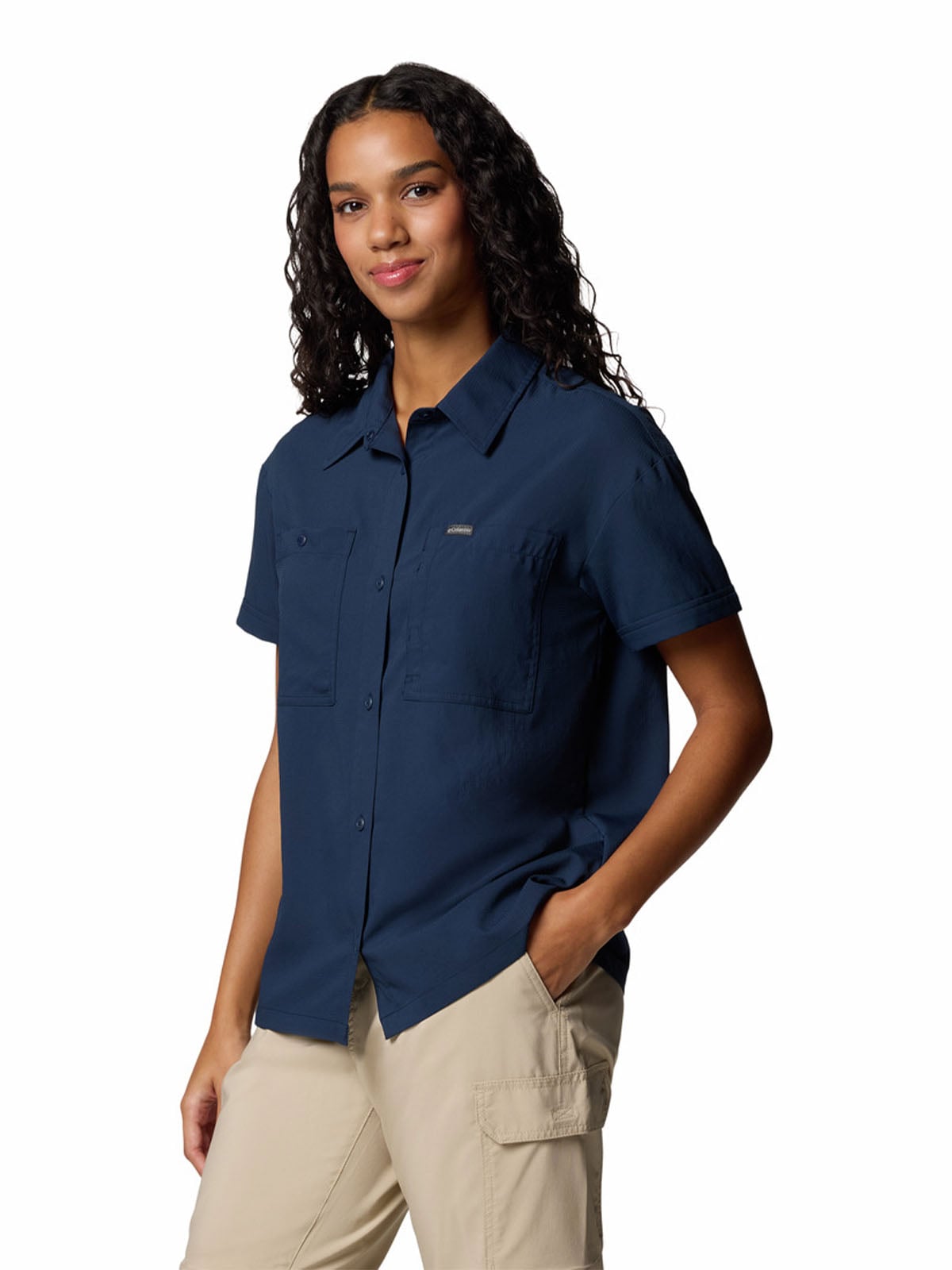 CAMISA M/C MUJER SILVER RIDGE UTILITY AZUL COLUMBIA - 2