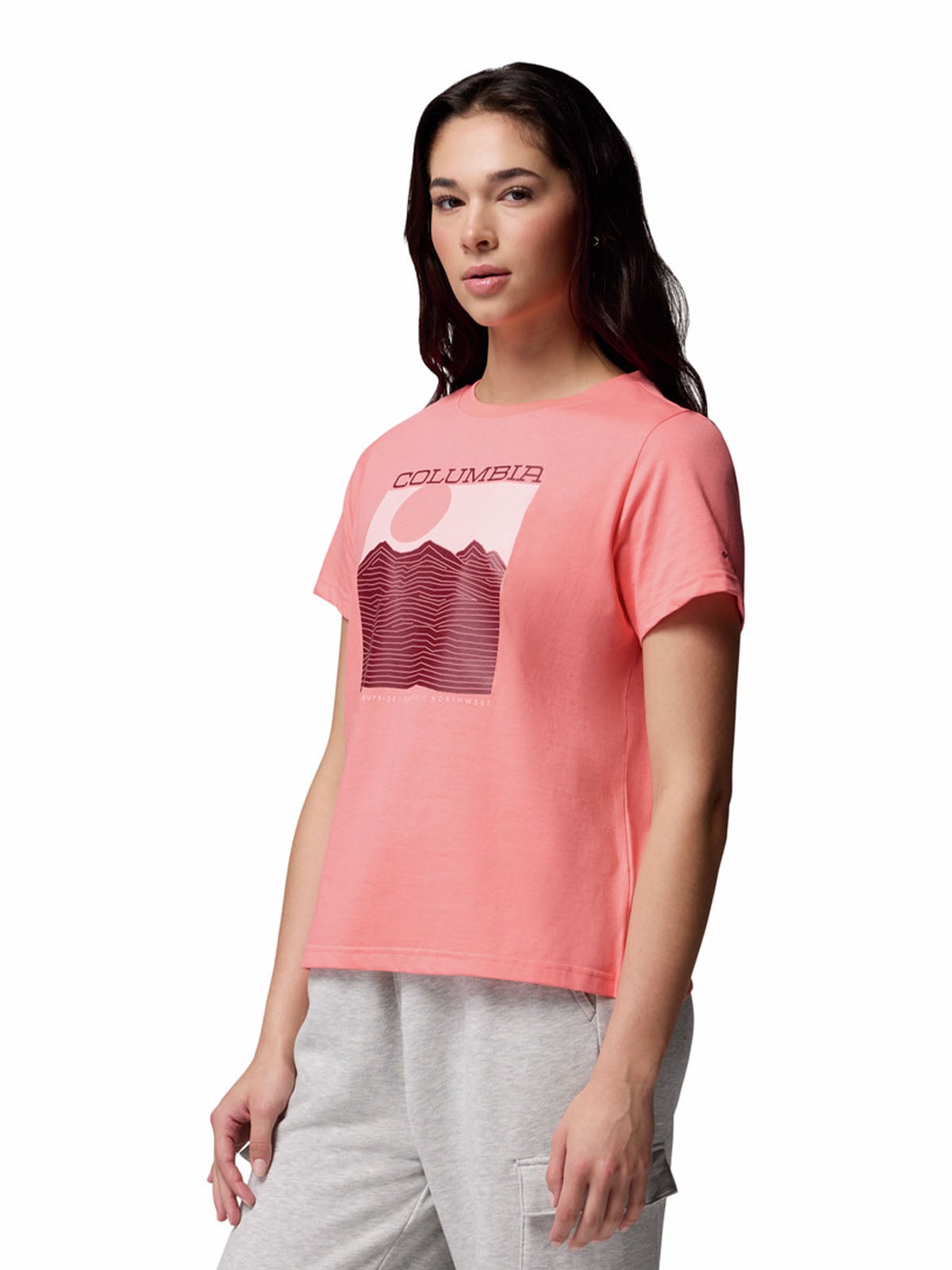POLERA M/L MUJER ROLLING BEND GRAPHIC ROJO COLUMBIA - 2