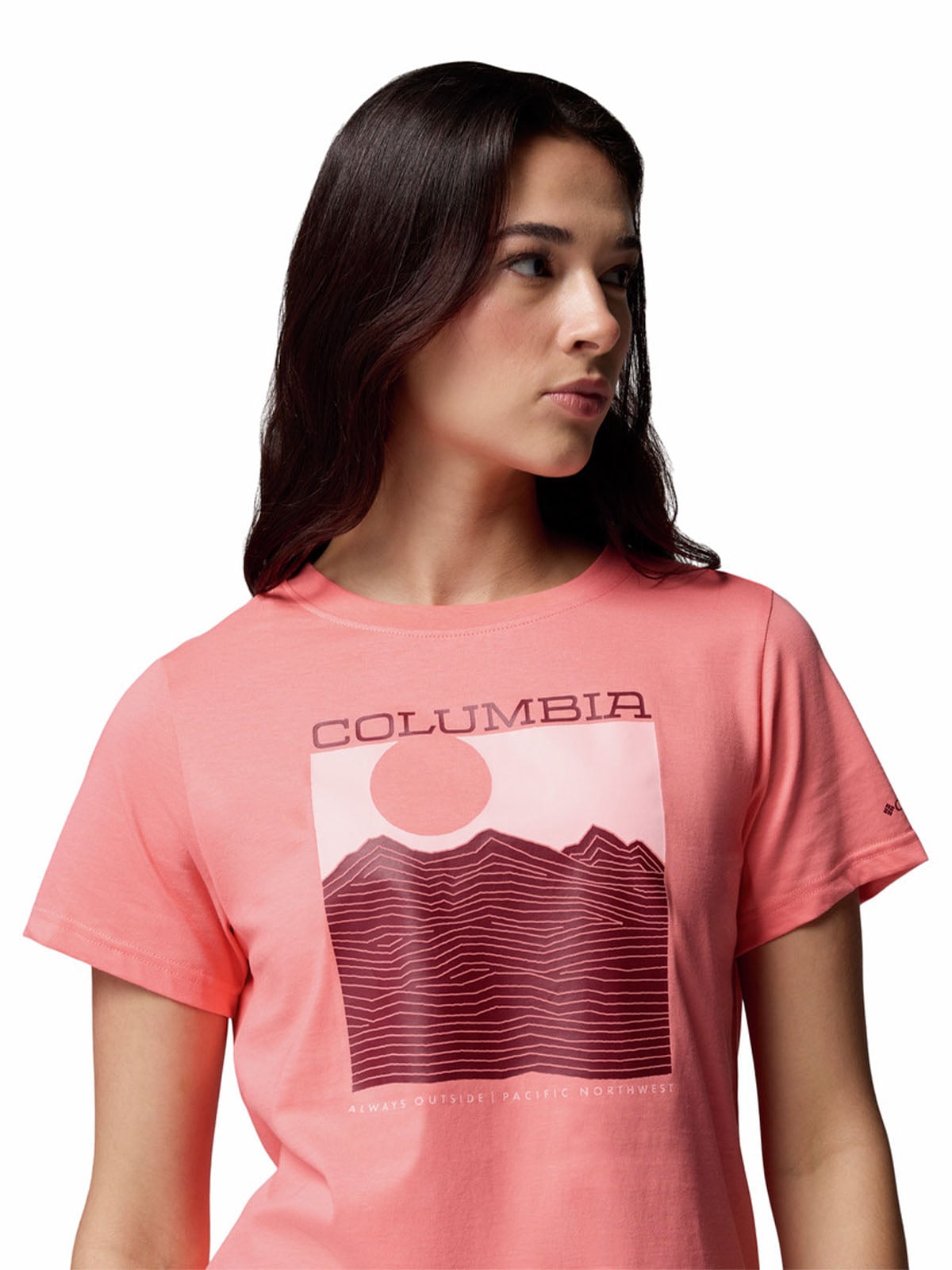 POLERA M/L MUJER ROLLING BEND GRAPHIC ROJO COLUMBIA - 4