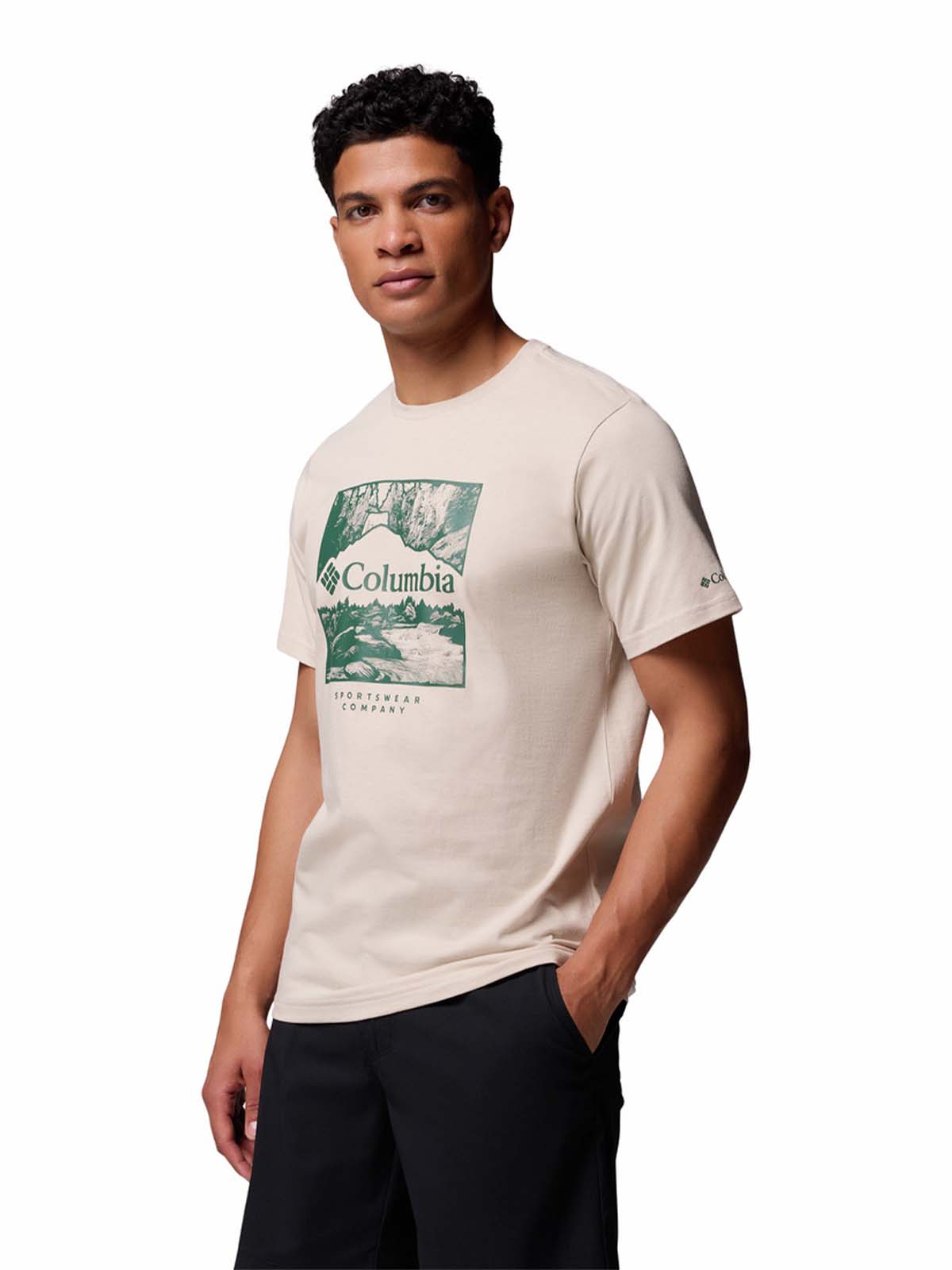 POLERA M/C HOMBRE CSC SEASONAL LOGO GRIS COLUMBIA - 2