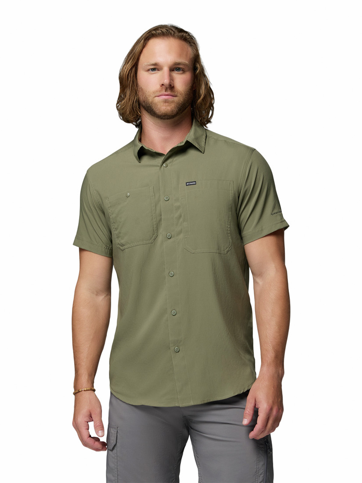 CAMISA M/C HOMBRE SILVER RIDGE UTILITY GRIS COLUMBIA - 1