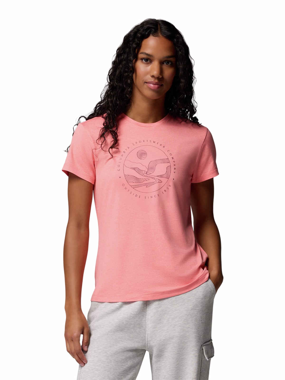 POLERA M/C MUJER SLOAN RIDGE GRAPHIC ROJO COLUMBIA - 2