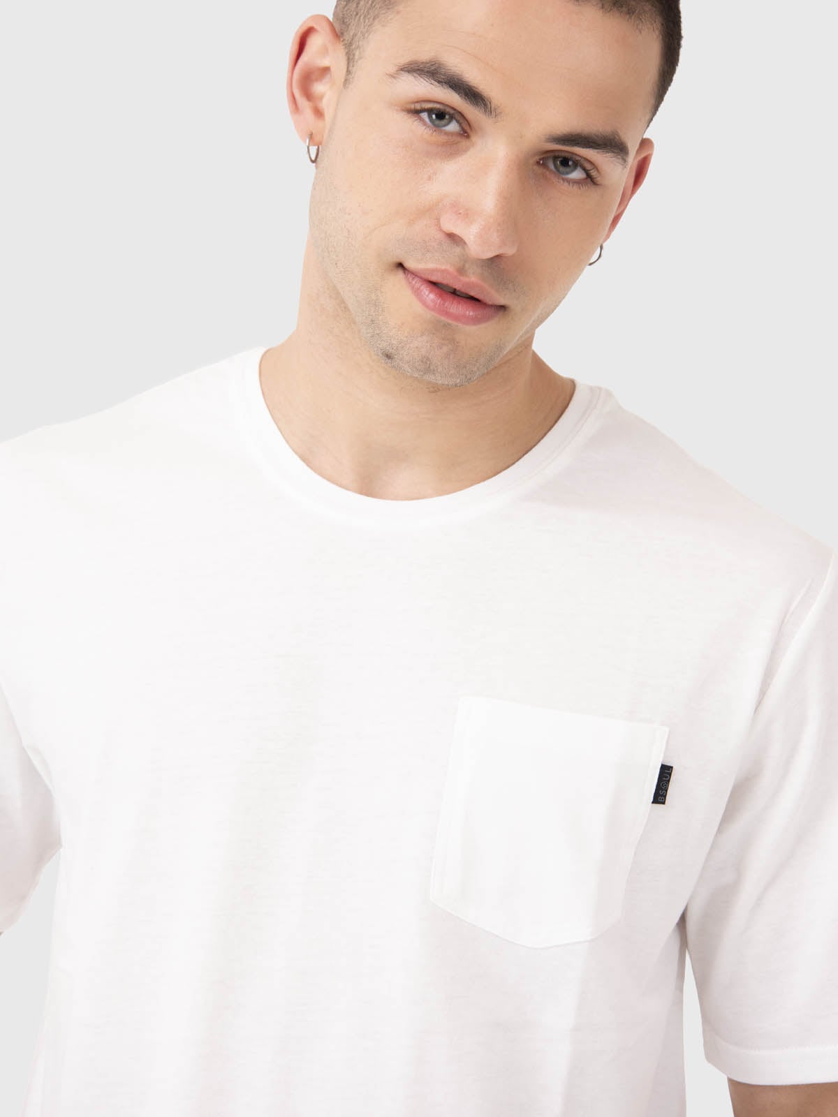 POLERA HOMBRE POCKET T-SHIRT BLANCA BSOUL - 5