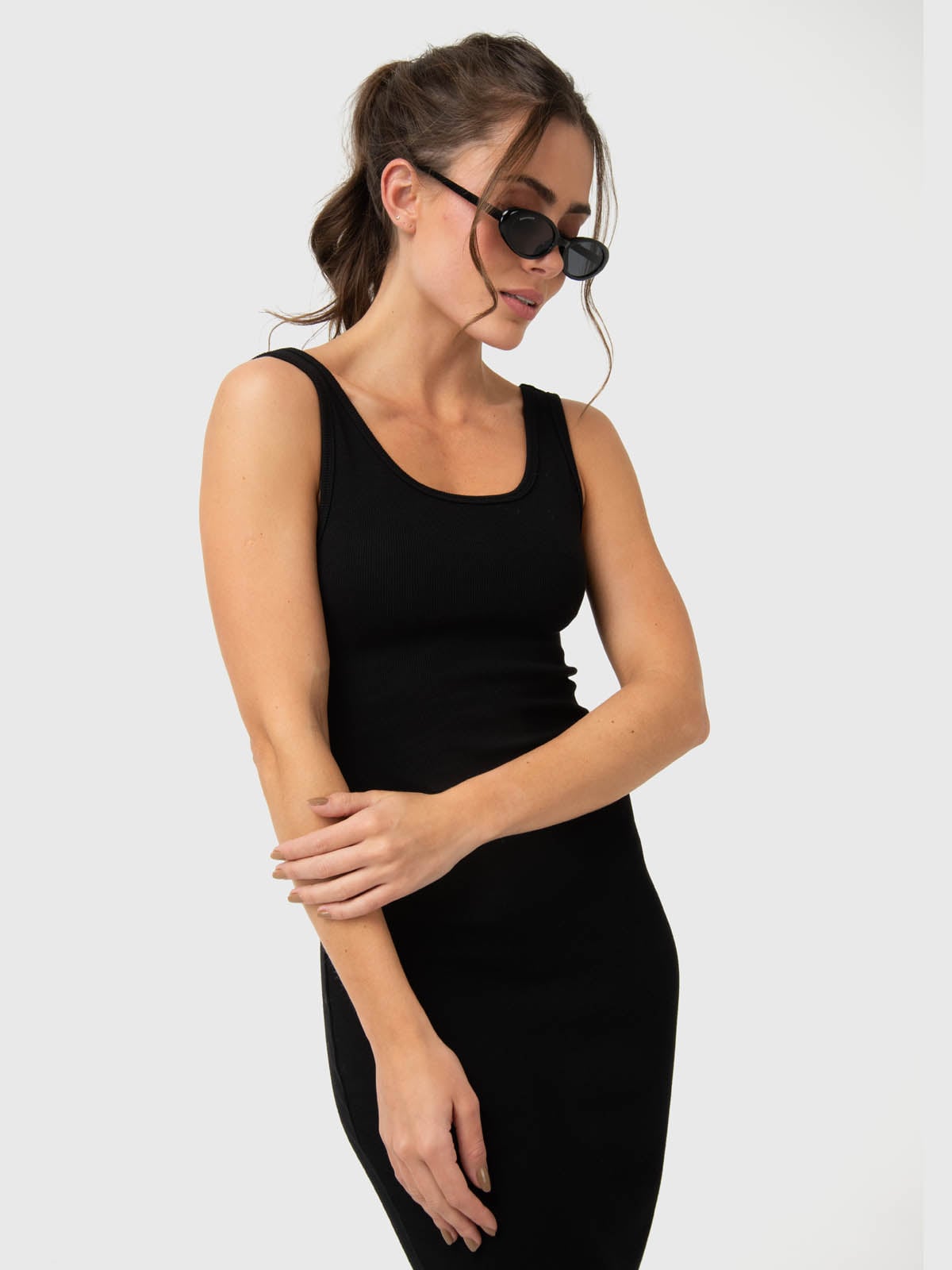 VESTIDO MUJER LONG COTTON NEGRO BSOUL - 2