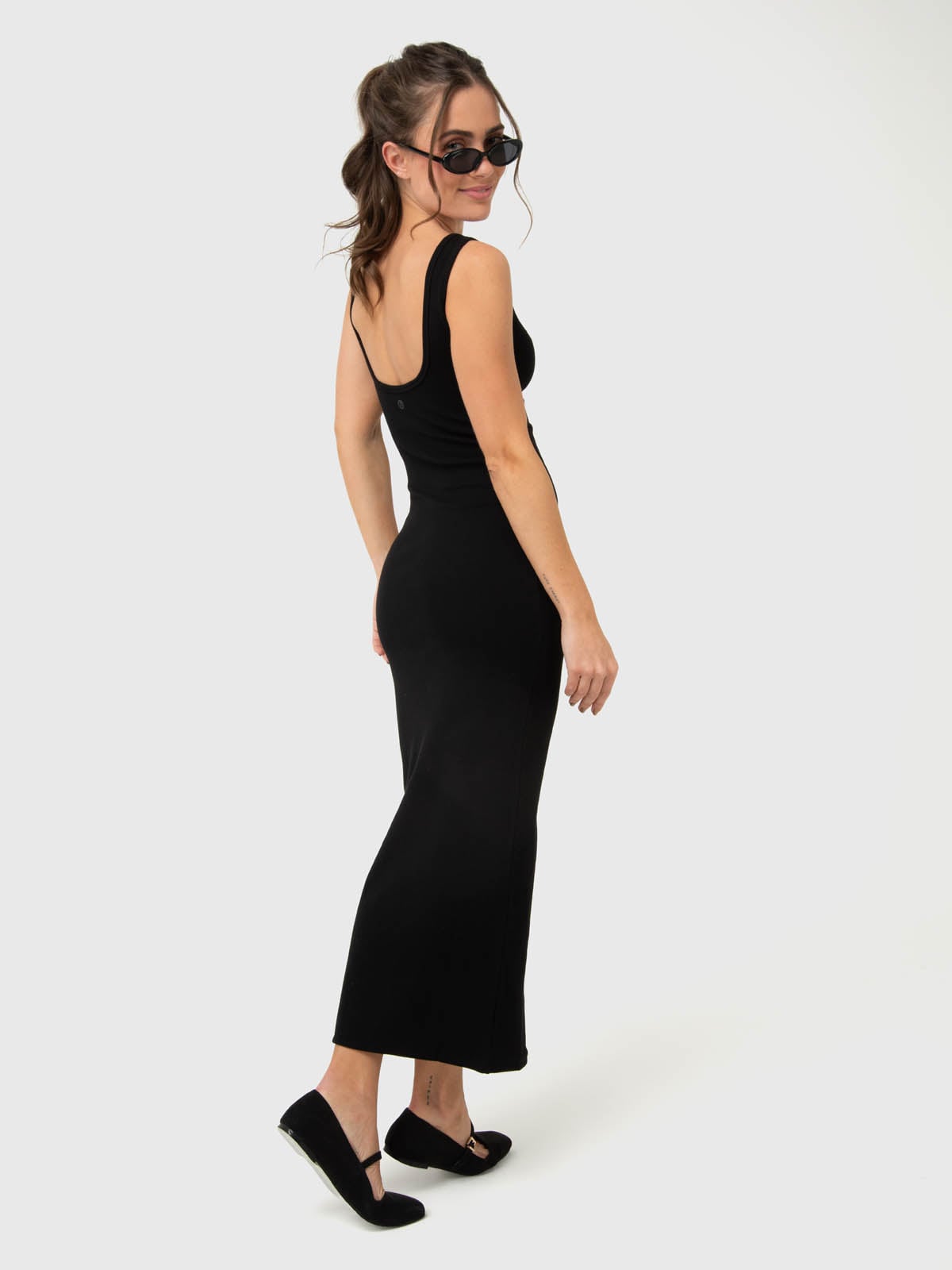 VESTIDO MUJER LONG COTTON NEGRO BSOUL - 4
