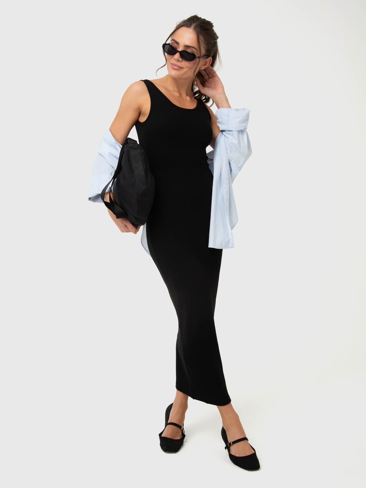 VESTIDO MUJER LONG COTTON NEGRO BSOUL - 6