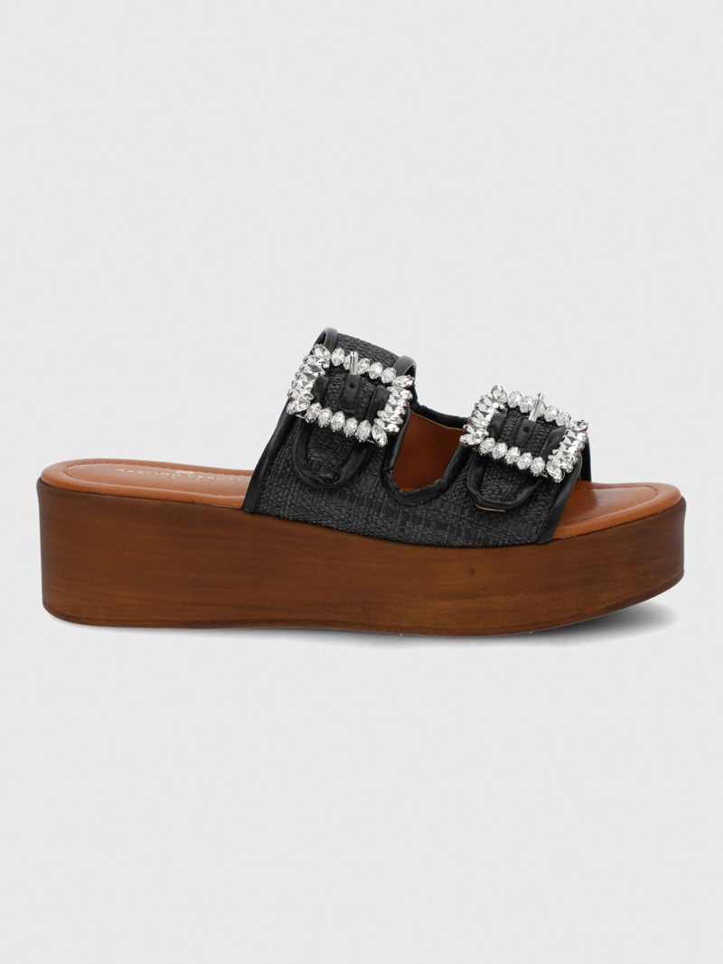 SANDALIA CERUTTI MUJER MULINI NEGRA HUSH PUPPIES - 4