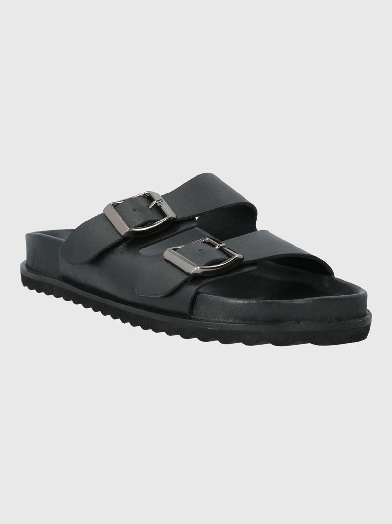 SANDALIA CUERO MUJER VARANA NEGRA HUSH PUPPIES - 1