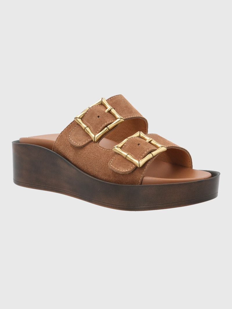 SANDALIA CUERO MUJER TABITHA CAFE  HUSH PUPPIES - 1