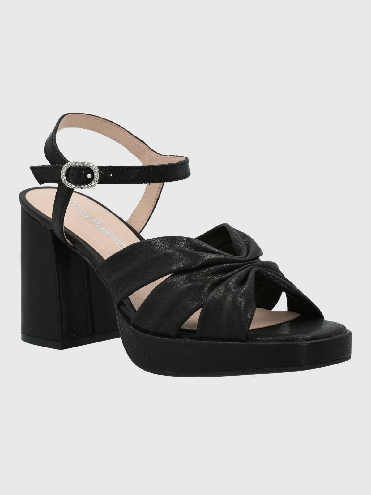 SANDALIA MUJER CUERO BERFOLTE NEGRA HUSH PUPPIES - 1