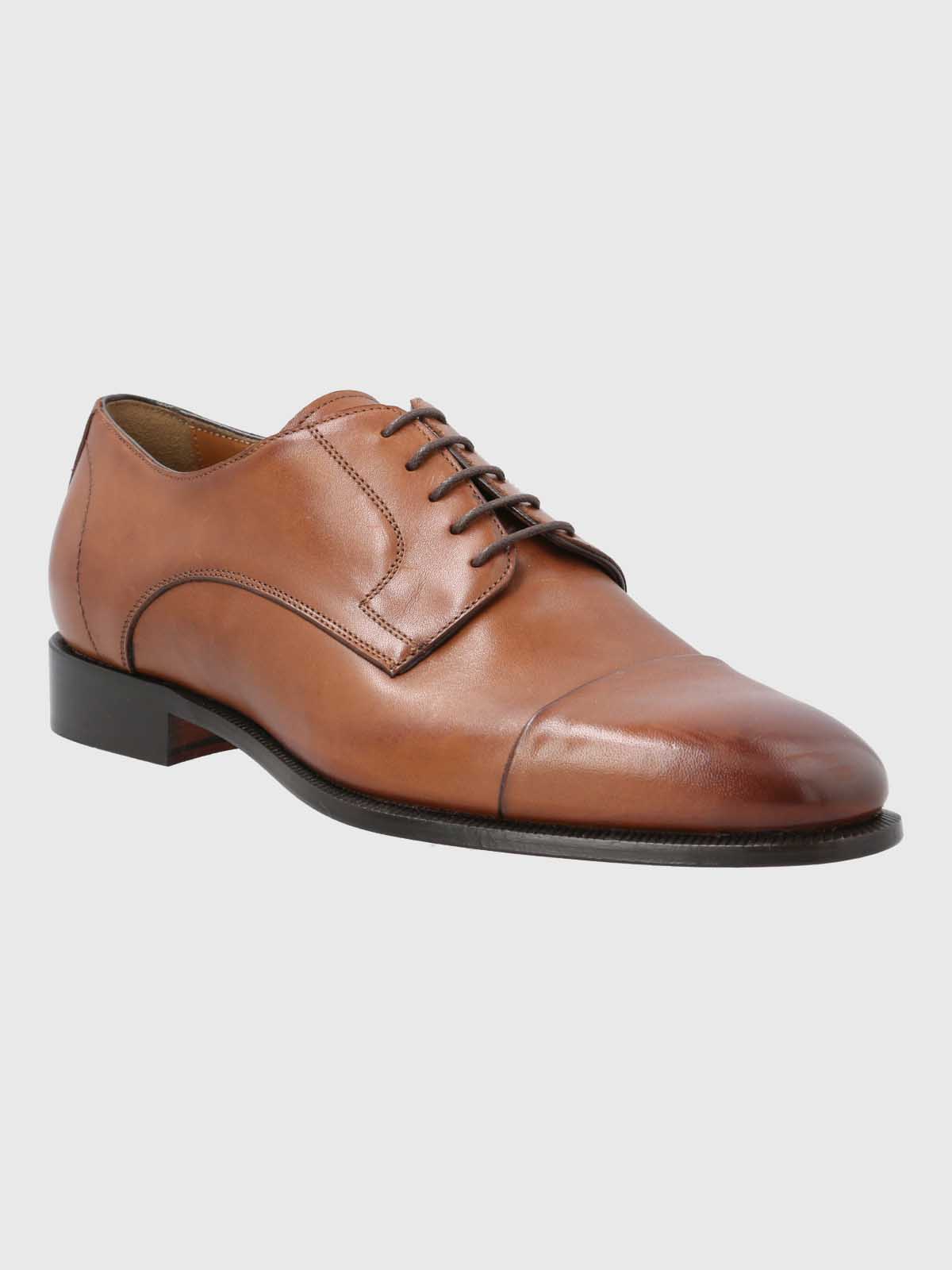 ZAPATO ITALIANO HOMBRE CUERO MORATI CAFE  HUSH PUPPIES - 1