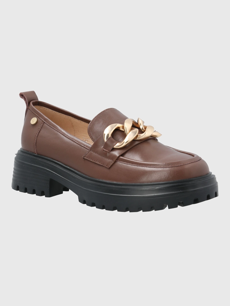 MOCASIN CUERO MUJER LEBONI CAFE  HUSH PUPPIES - 1