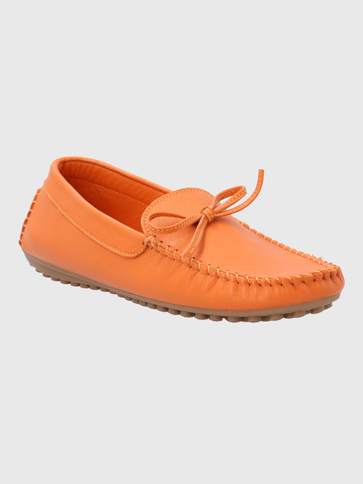 MOCASIN CUERO MUJER TADO NARANJO HUSH PUPPIES - 1