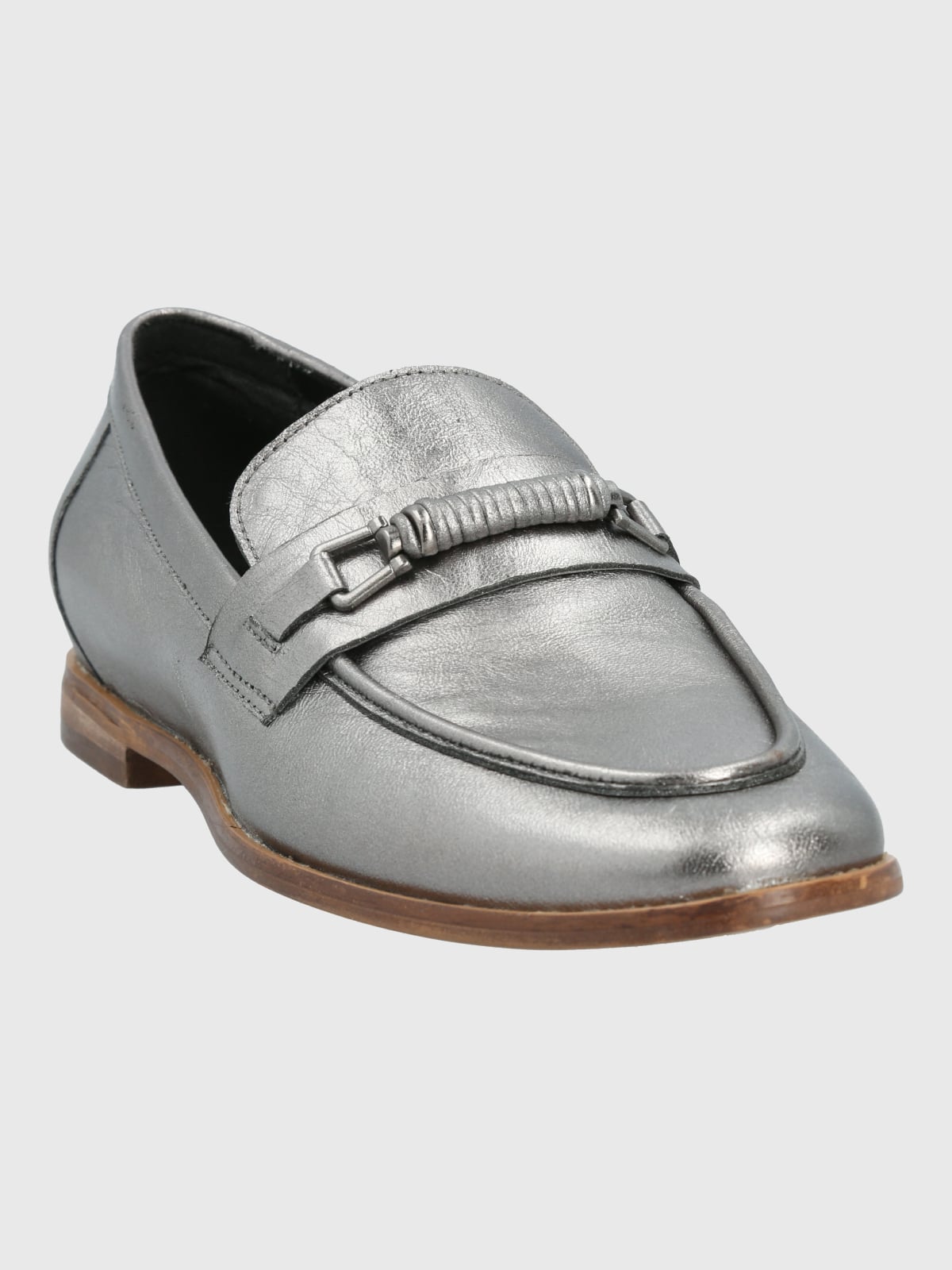 MOCASIN CUERO MUJER MADSEN METALIZADO HUSH PUPPIES - 1