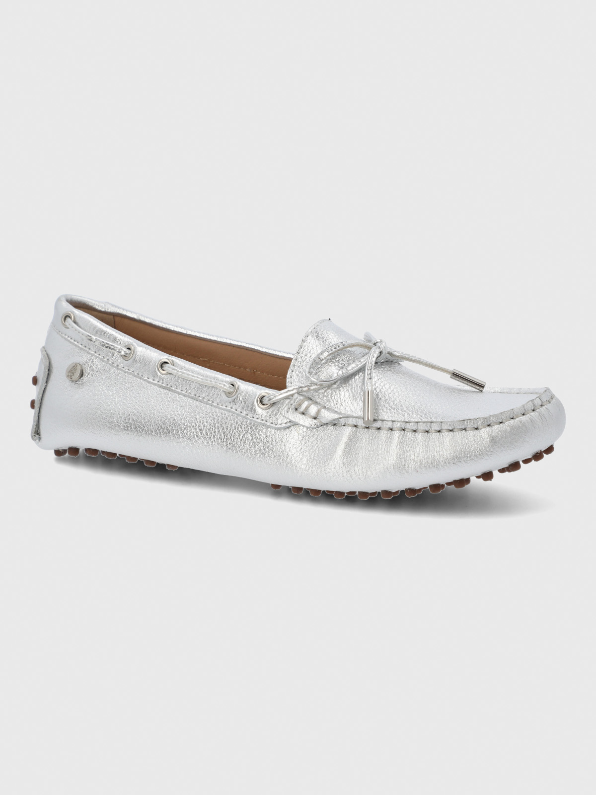 MOCASIN CUERO MUJER RIBBON METALIZADO HUSH PUPPIES - 1