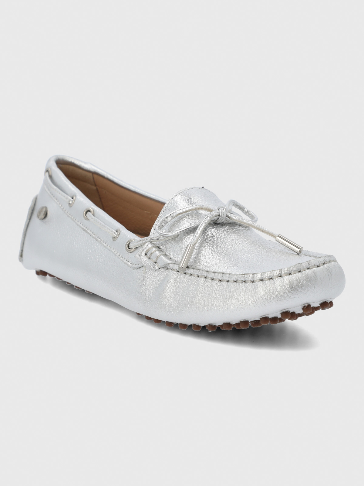 MOCASIN CUERO MUJER RIBBON METALIZADO HUSH PUPPIES - 2