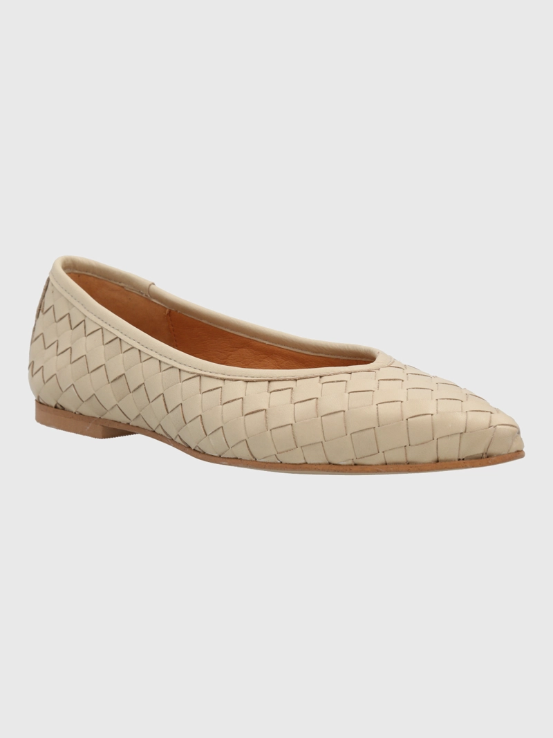 BALLERINA CUERO MUJER FABIOLA BEIGE HUSH PUPPIES - 1