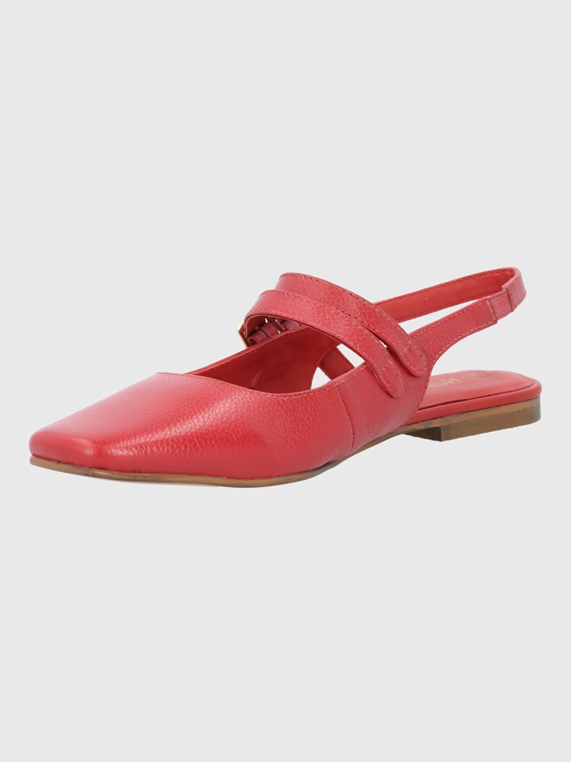 BALLERINA CUERO MUJER CLEMENTINE ROJA HUSH PUPPIES - 5
