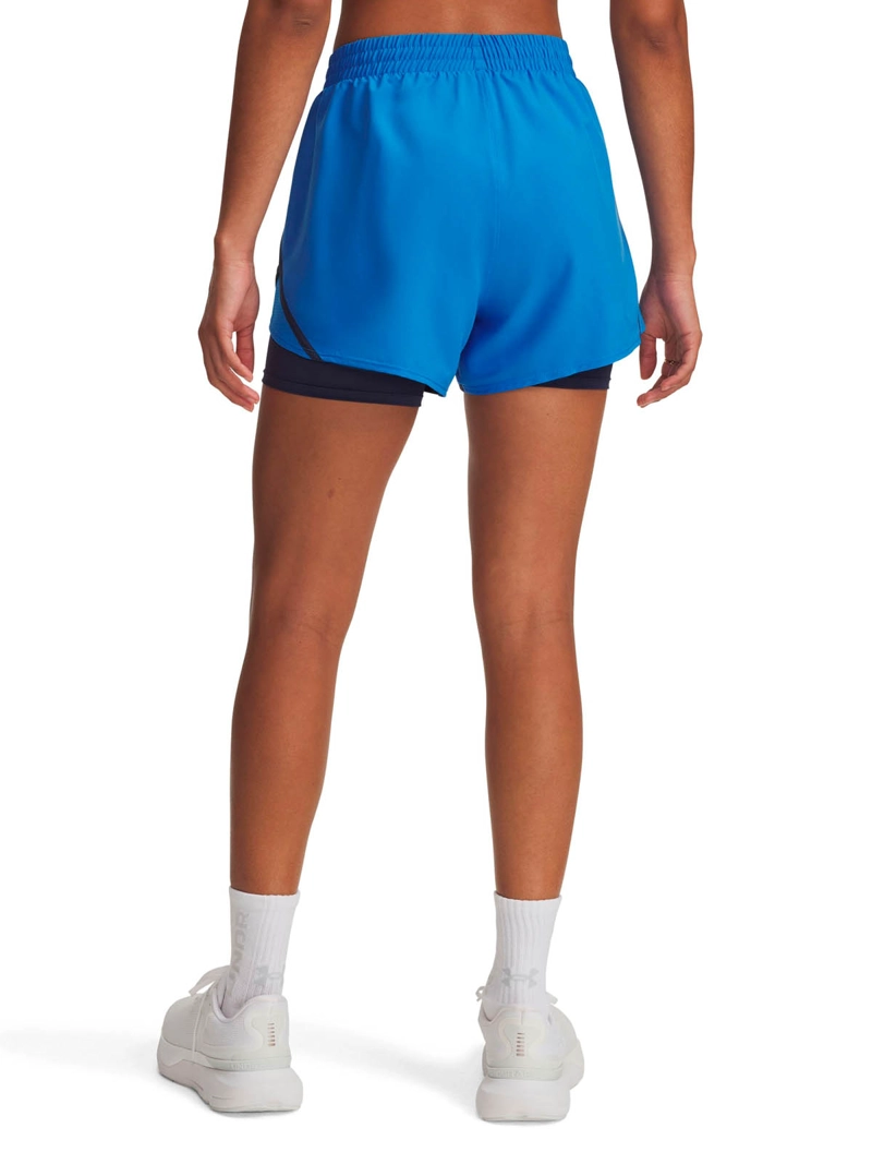 SHORT DE RUNNING PARA MUJER FLY BY 2 IN 1 AZUL UA - 2