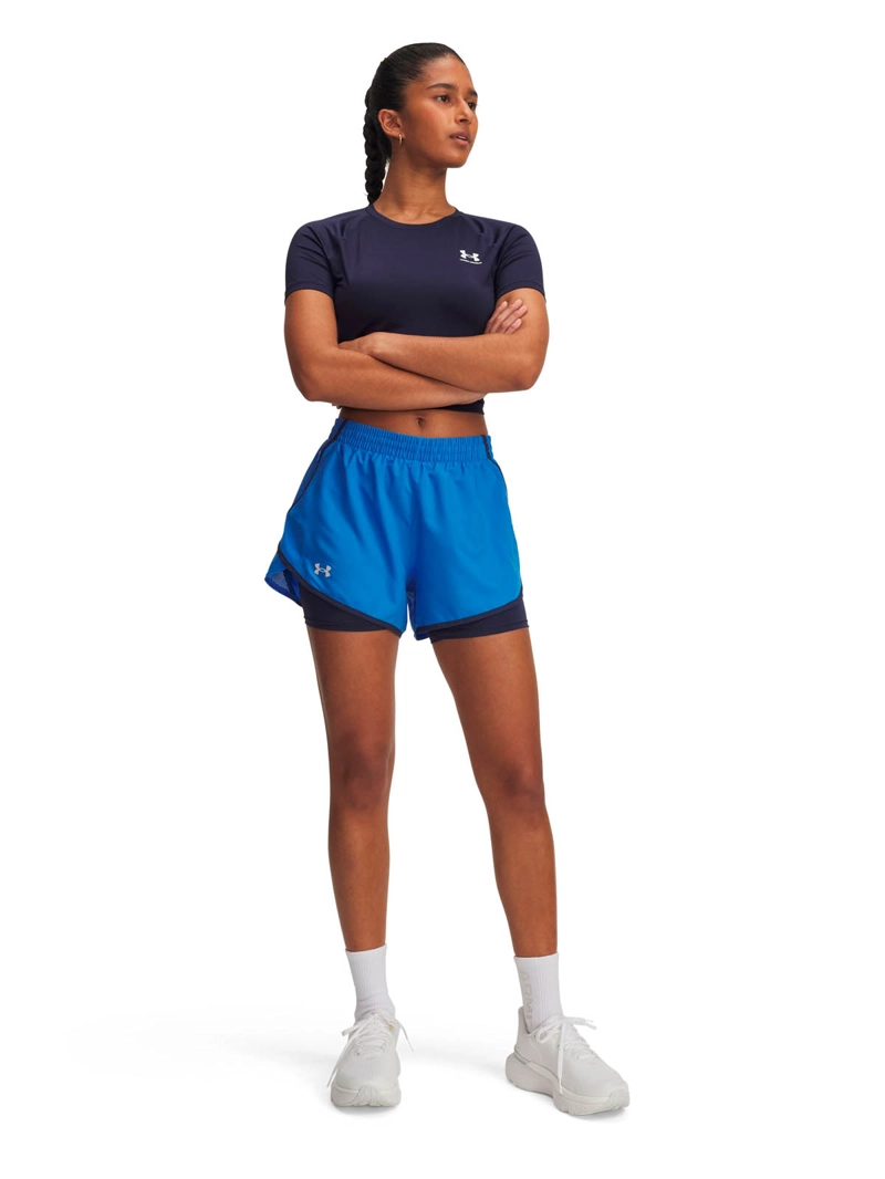 SHORT DE RUNNING PARA MUJER FLY BY 2 IN 1 AZUL UA - 4