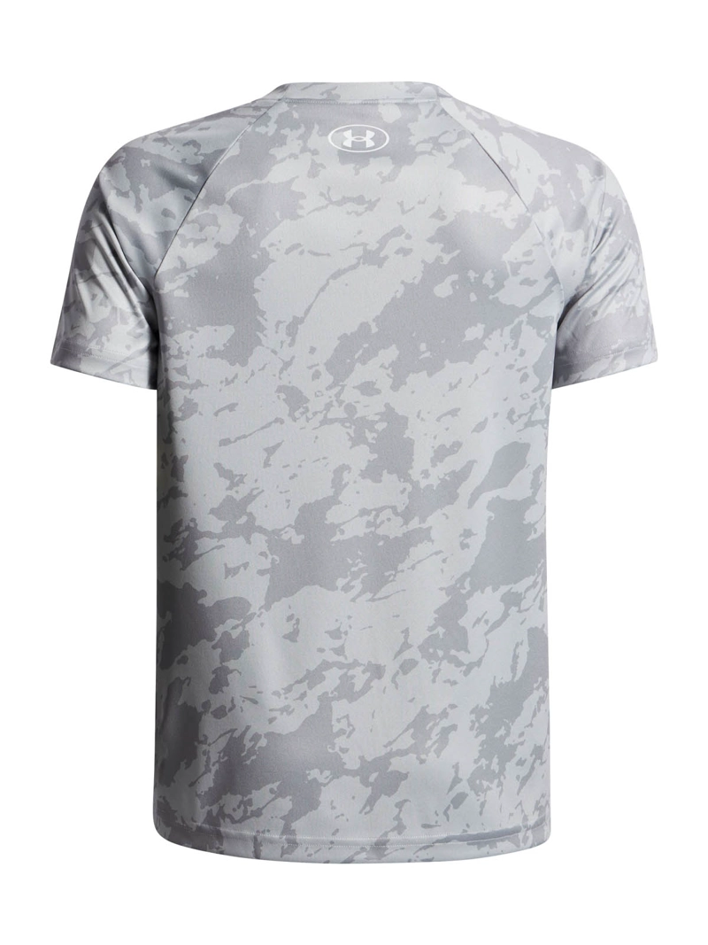 POLERA MANGA CORTA TRAINING  NIÑO TECH BIG LOGO PRINTED GRIS UA - 2