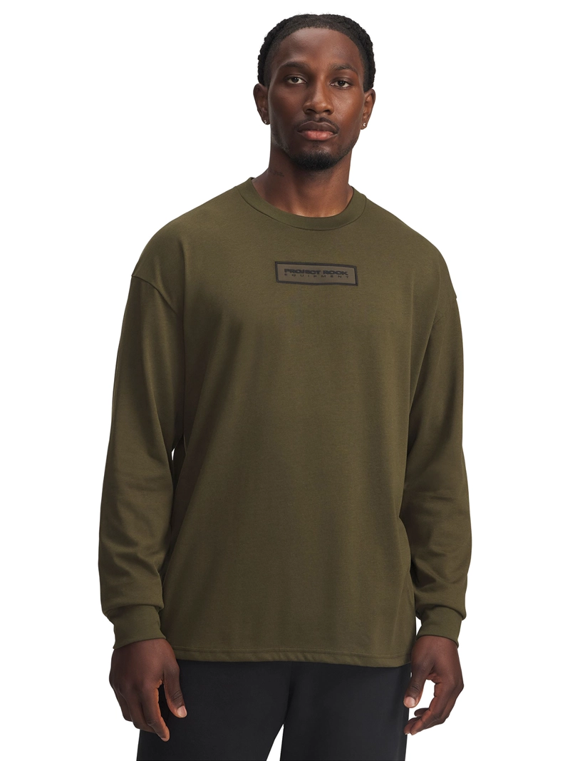 POLERA M/L TRAINING HOMBRE PROJECT ROCK VERDE UA - 1