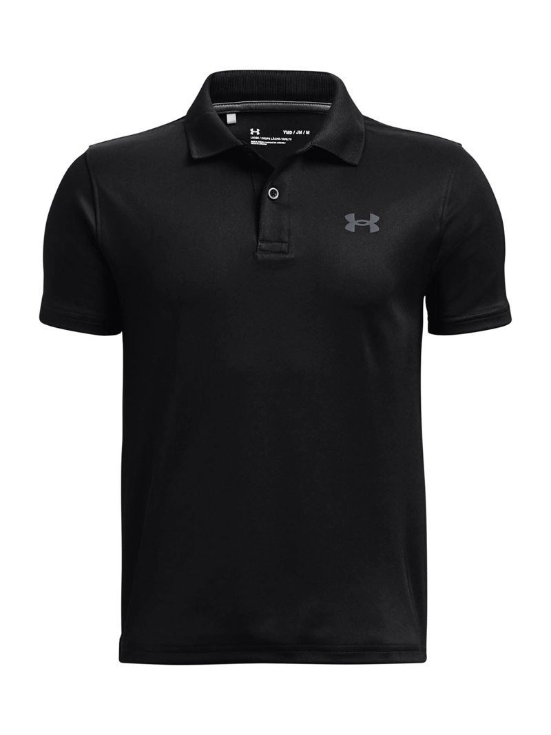 UNDER ARMOUR POLERA MANGA CORTA DE GOLF PARA NIÑO NEGRO UA