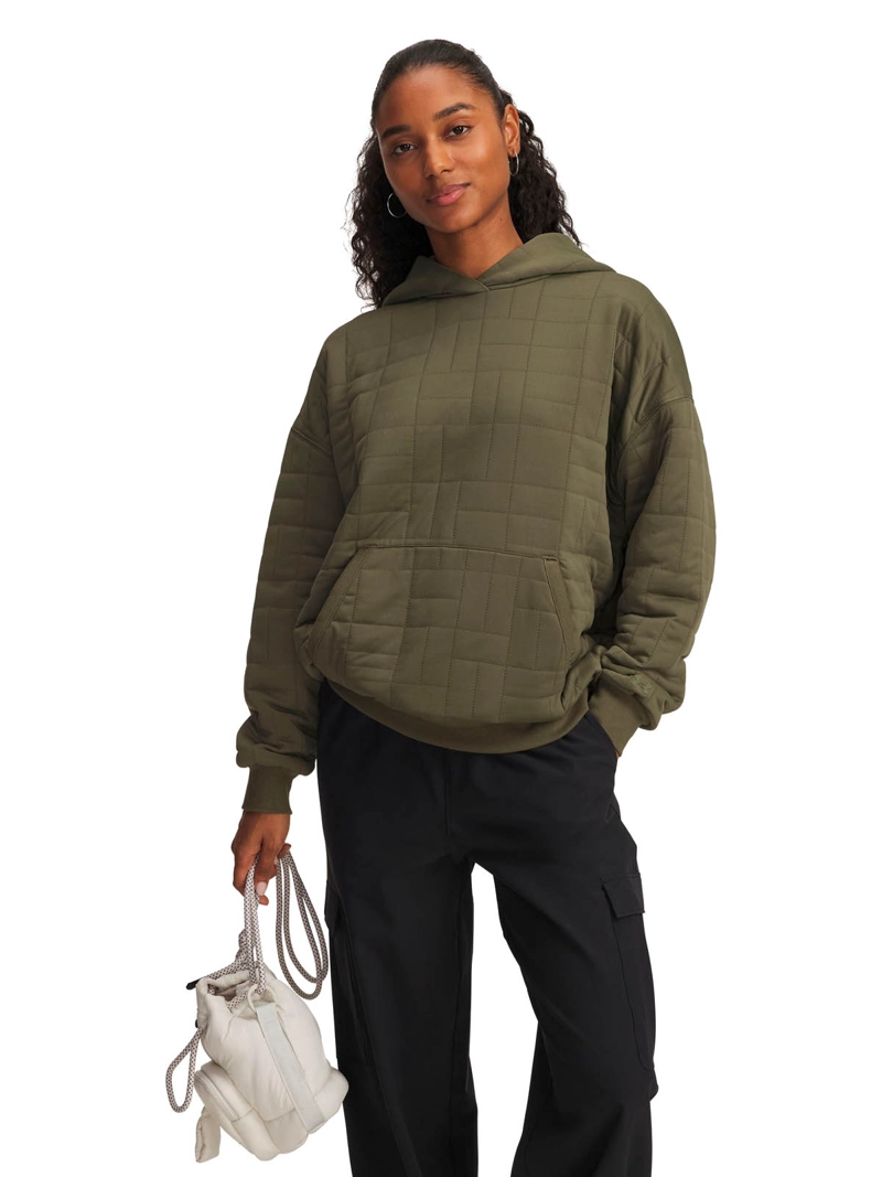 POLERON LIFESTYLE MUJER UNSTOPPABLE FLEECE VERDE UA - 1
