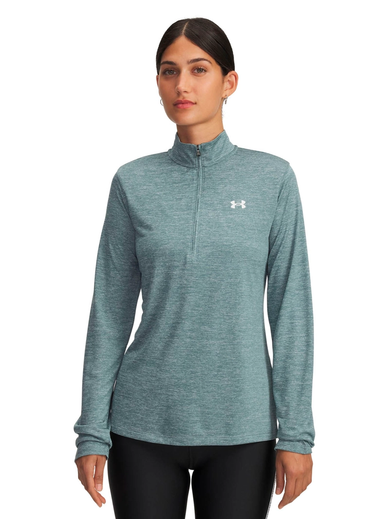 POLERON TRAINING  MUJER FLEECE  TECH ½ ZIP AZUL UA - 1