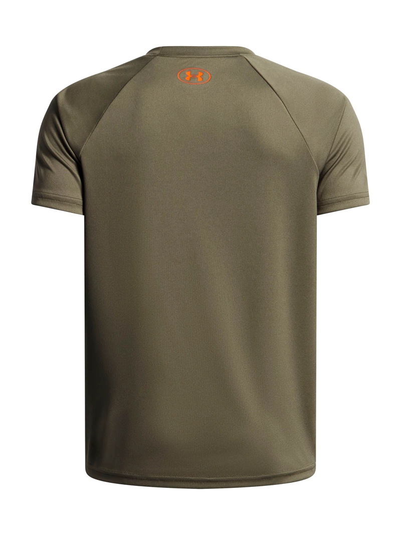POLERA MANGA CORTA TRAINING  NIÑO TECH SPLIT WORDMARK VERDE UA - 2