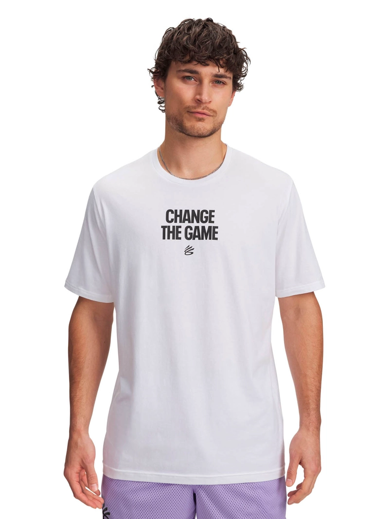 UNDER ARMOUR POLERA MANGA CORTA BASKETBALL HOMBRE CURRY PLAYABLE 1 BLANCO UA