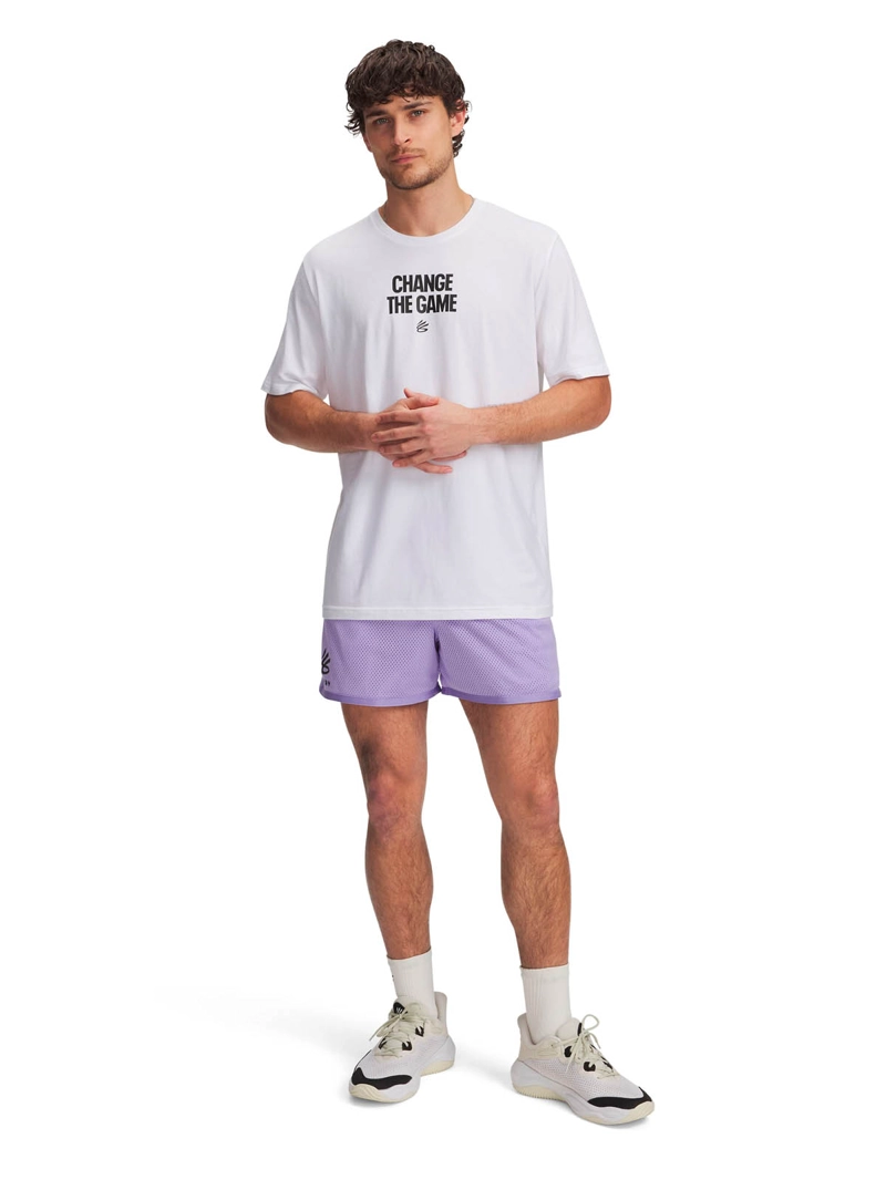 POLERA MANGA CORTA BASKETBALL HOMBRE CURRY PLAYABLE 1 BLANCO UA - 4