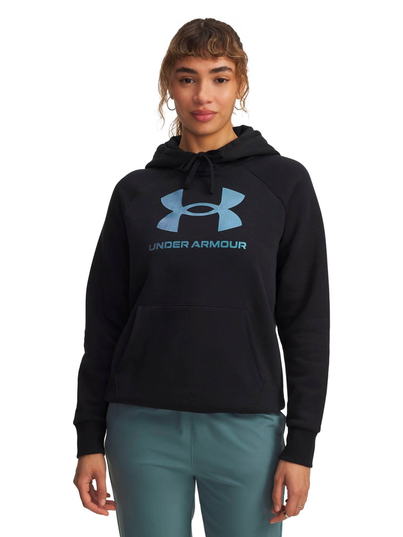 POLERON LIFESTYLE  MUJER RIVAL FLEECE SHIMMER NEGRO UA - 1