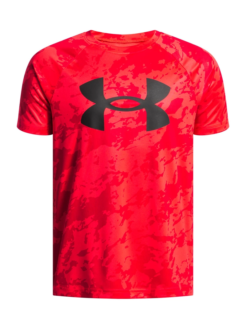 POLERA MANGA CORTA TRAINING  NIÑO TECH BIG LOGO PRINTED ROJA UA - 1
