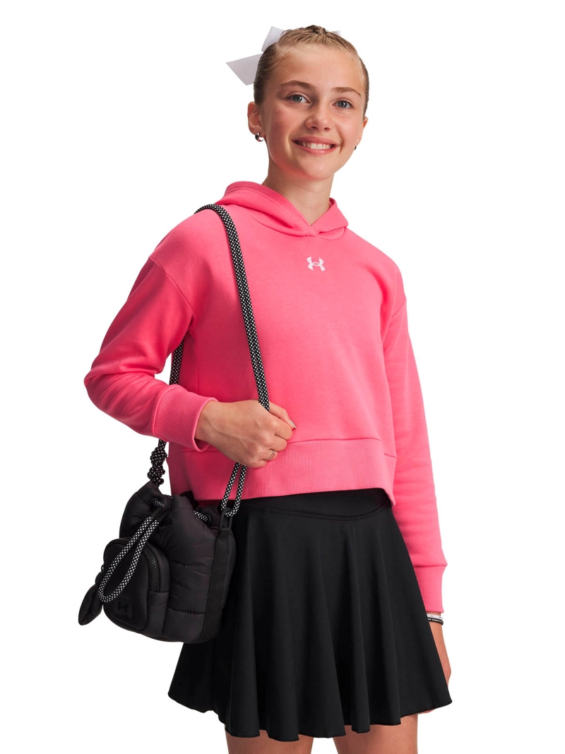 POLERON LIFESTYLE PARA NIÑA RIVAL FLEECE CROP ROSADO UA - 4